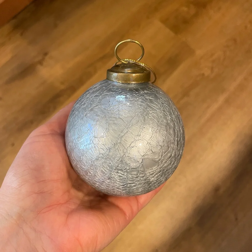 Vintage Crackled Glass Restoration Hardware Ornaments